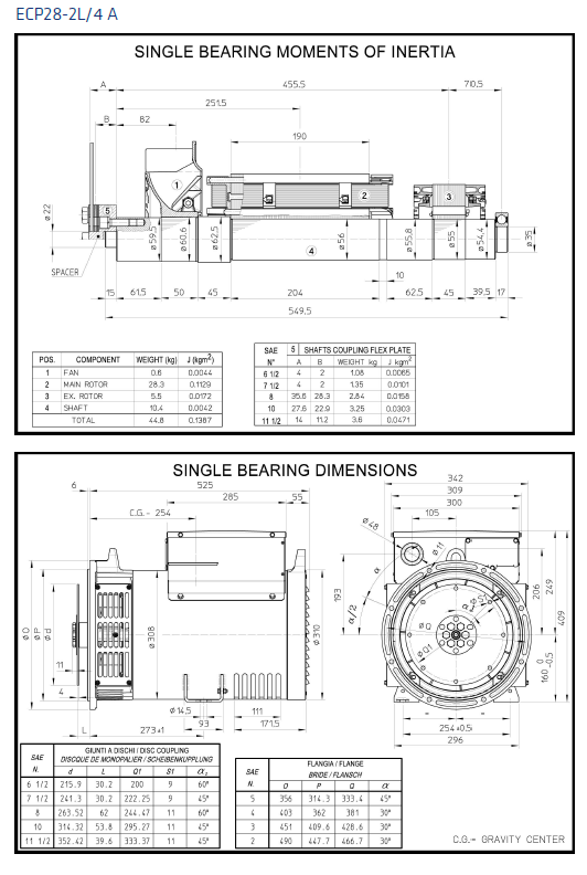 Alternator Mecc Alte Ecp28 2l 4 Three Phase 26 5 Kva Ltp 25 Kva Prp 1500 Rpm 50 Hz With Avr
