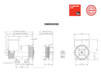 Alternateur Stamford HCI444C, 4P, 3F, Brushless, AVR, 1500/1800RPM, 50/60 Hz, 250/315 KVA