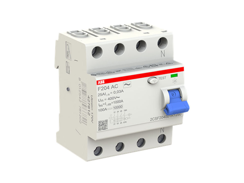 Interruptor diferencial 4P 25A 30mA Clase AC F204 AC-25/0,03 ABB (2CSF204001R1250)